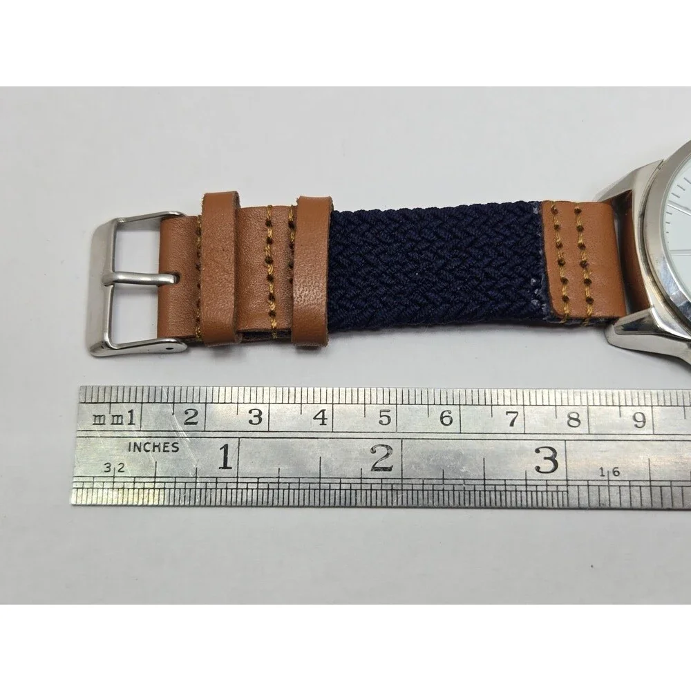 Mens Breda Bespoke Post 44mm Classic Watch Silver Tone Minimalist New Battery